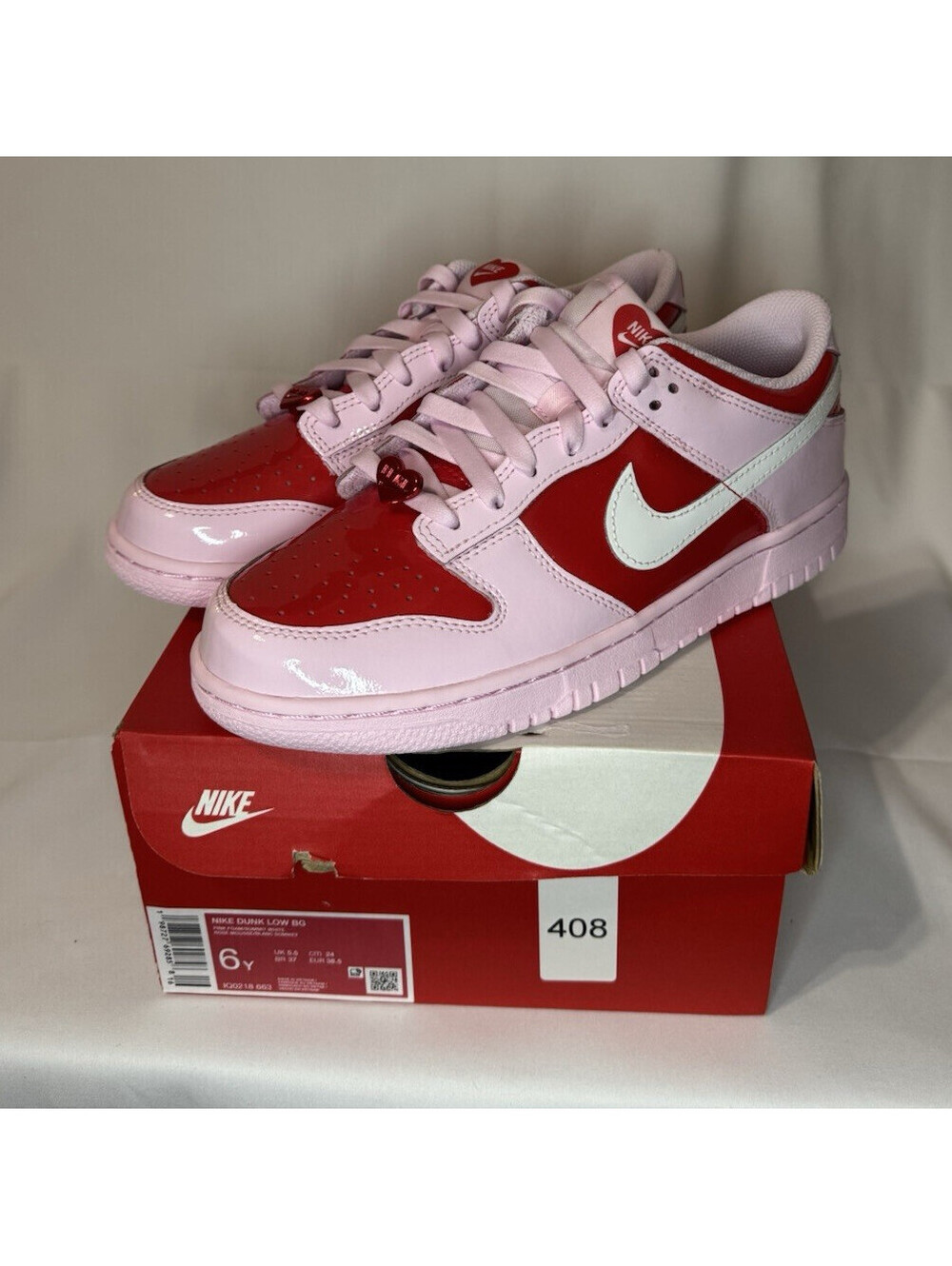 Nike Dunk Low GS Be Mine Valentine’s Day Pink Red HQ0218-600 Youth 6Y New